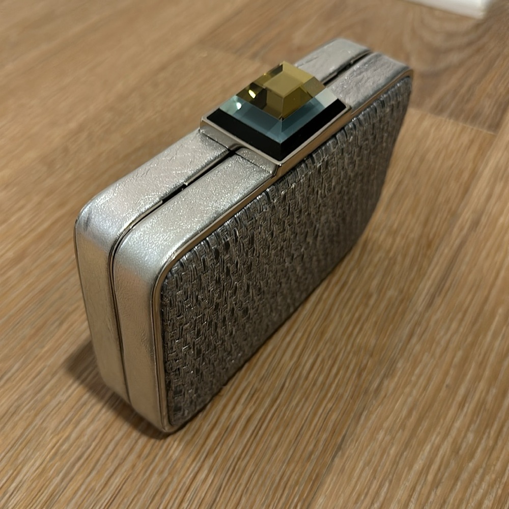 Silver Rectangular Evening Clutch - image 2